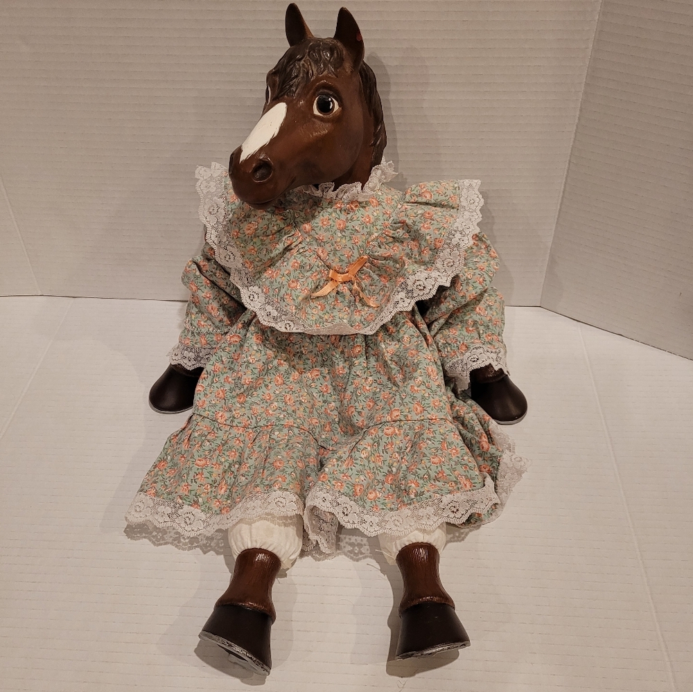 Vintage Horse Doll shelf sitting home decor decoration collectible Very cute
